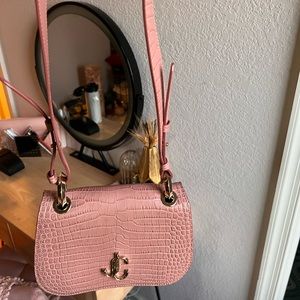 Pink blush Jimmy Choo croc bag